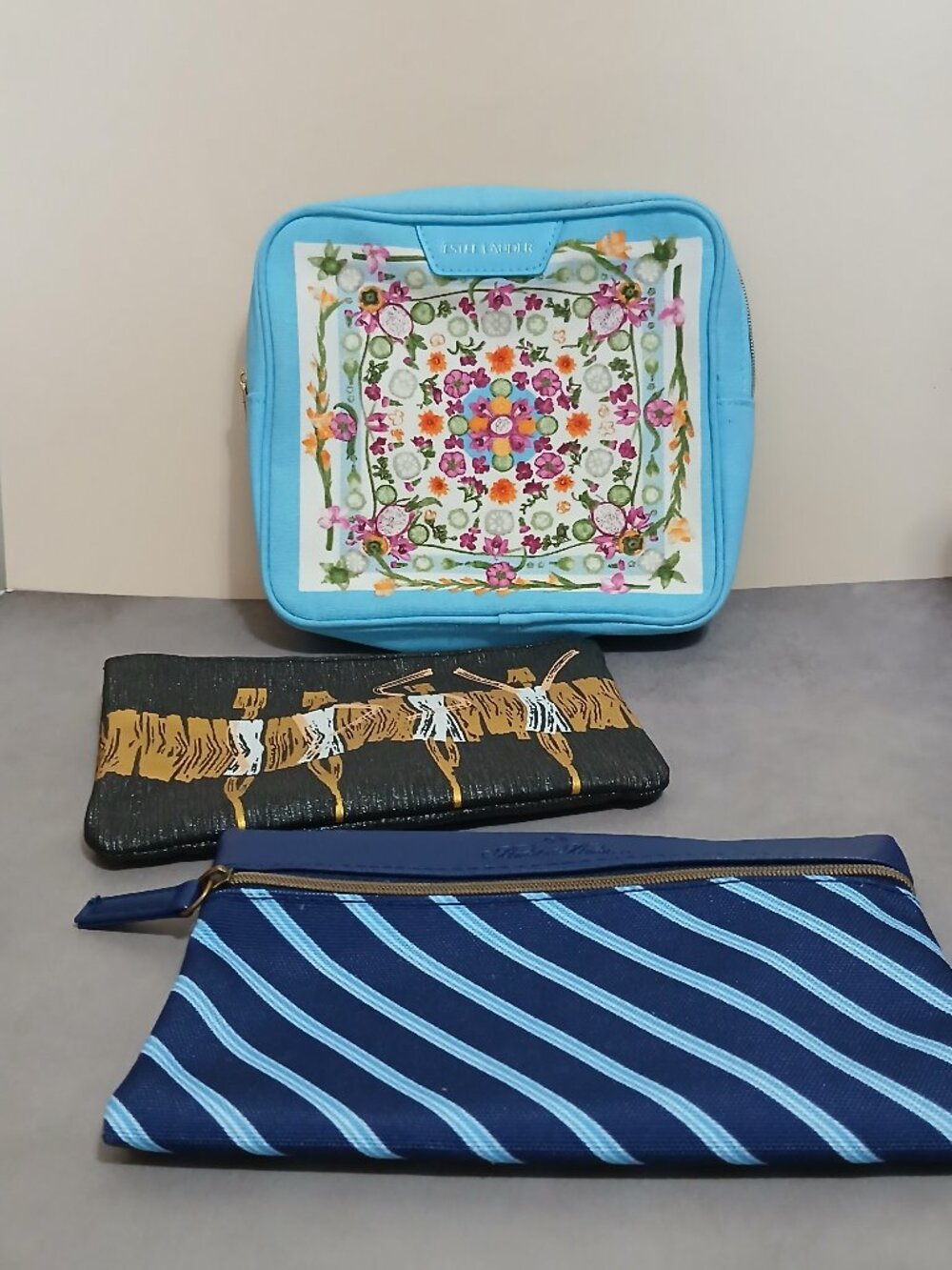 Three Makeup/Travel Bags-Ipsy, Brooks Bros. & Estee Lauder